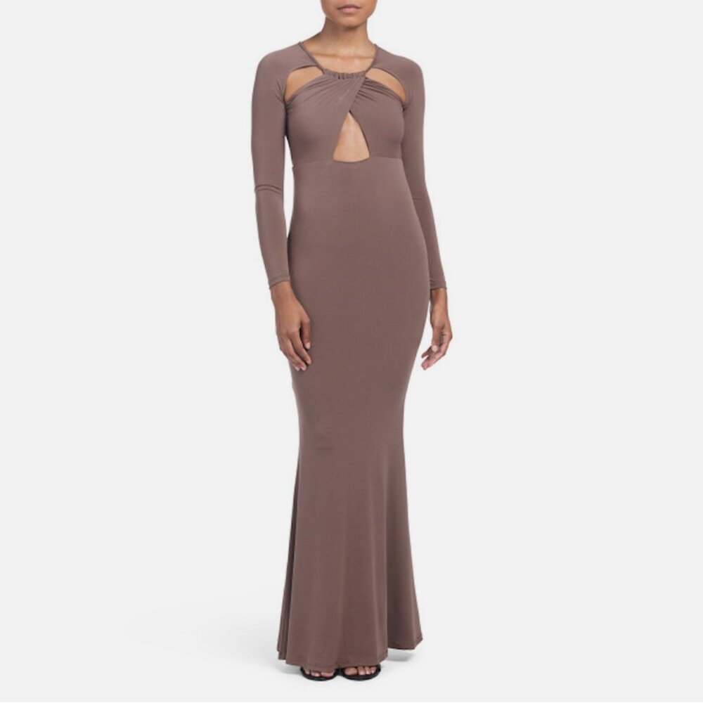 Dance & Marvel Cutout Long Sleeve Maxi Dress